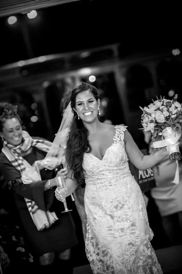 Bride in black and white