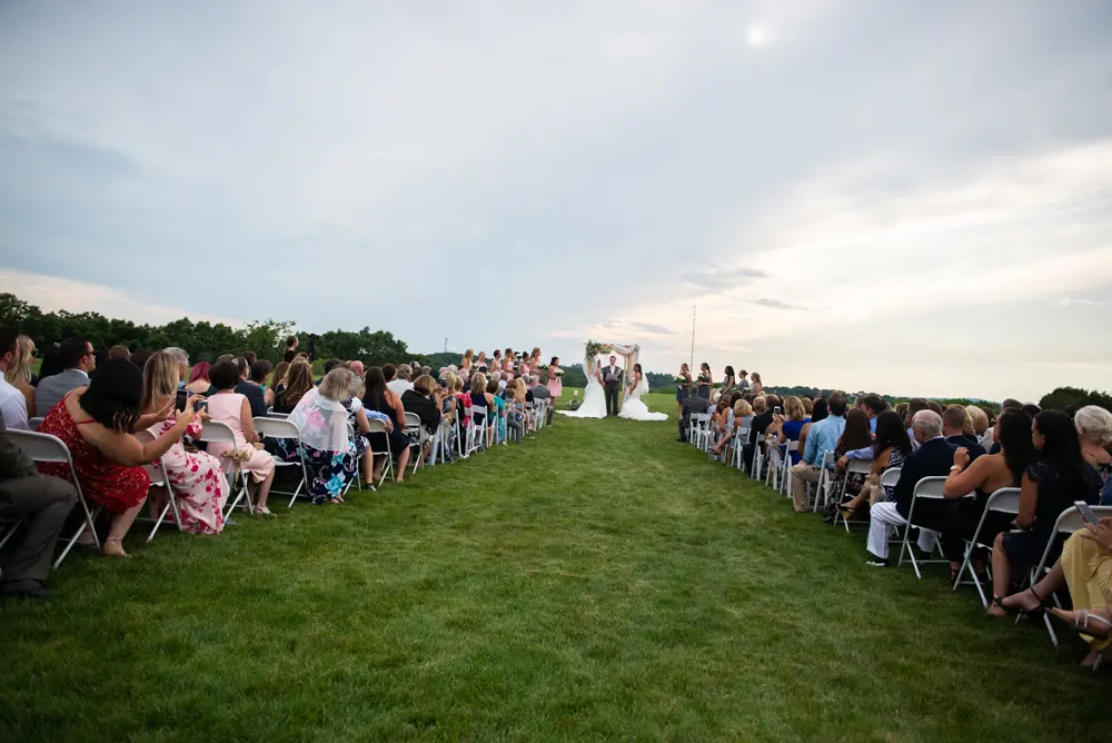 Ceremony guests on the lawn