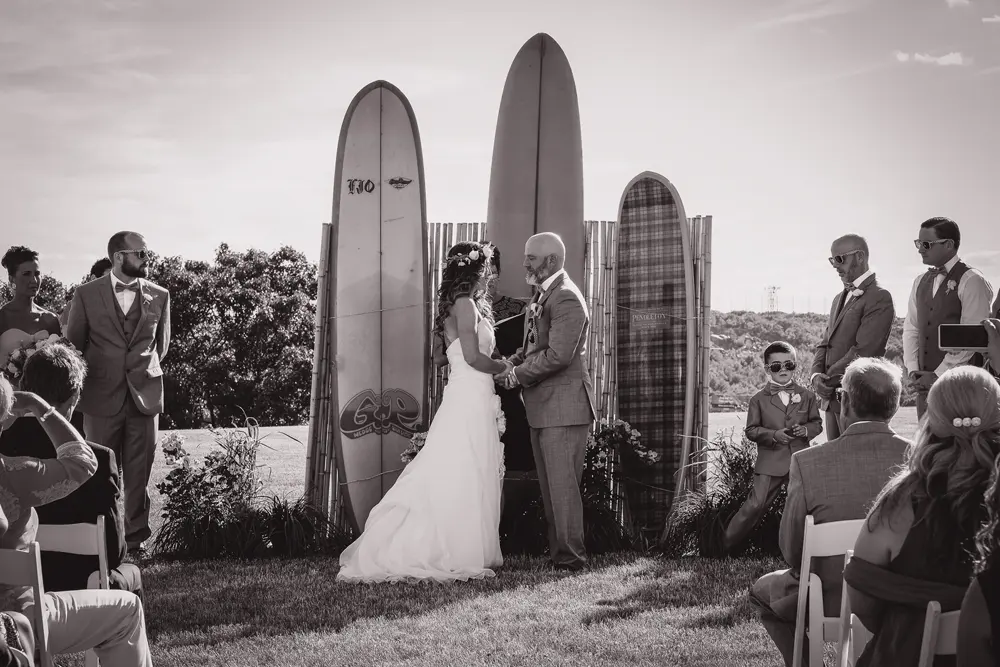 Ceremony with surfboards