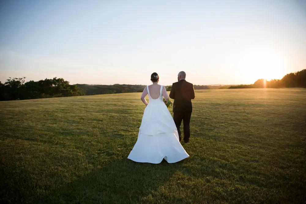 Walking the field at golden hour