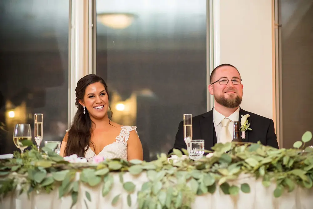 Bride and groom at the head table